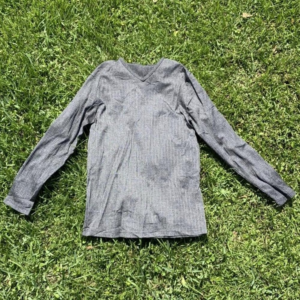 Grunge long-sleeve silver shirt